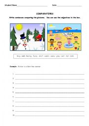 English Worksheet: Comparatives - Winter vs Summer