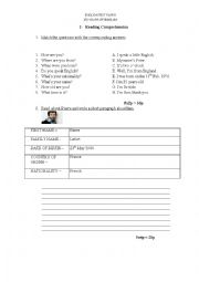 English Worksheet: Test of English