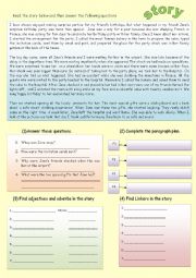 English Worksheet: story 