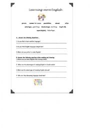 English Worksheet: learning english