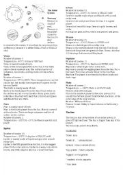 Sola System worksheet