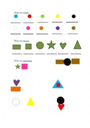 Shapes, colors and prepositions