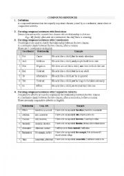 English Worksheet: Compound Sentence