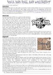English Worksheet: Rock and Roll and Wolfarium