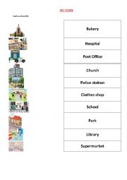 English Worksheet: My town