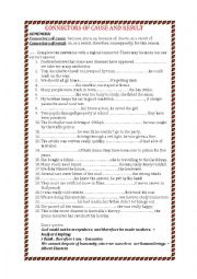 English Worksheet: Connectors of cause and result