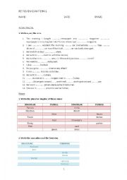 English Worksheet: Intermediate review exam