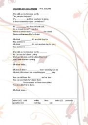 English Worksheet: Phil Collins - Its just Another Day In Paradise song worksheet