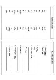 English Worksheet: Opposites