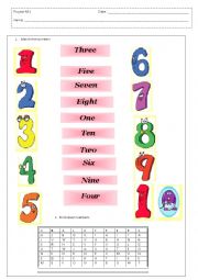 English Worksheet: the numbers 