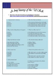 English Worksheet: A brief history of the USA