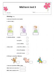 English Worksheet: Mid term test 3 7 th form