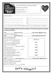 English Worksheet: If you leave me now