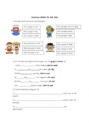 English Worksheet: Worksheet will and going to 