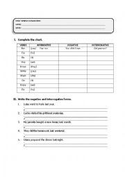 English Worksheet: PAST SIMPLE TEST