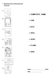 English Worksheet: Toys Vocabulary