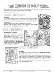 HOLY WEEK (FIRST PART)