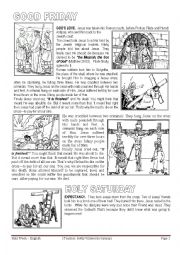 English Worksheet: HOLY WEEK (SECOND PART)