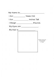 English Worksheet: All about me