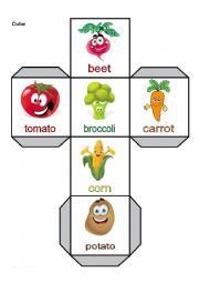 English Worksheet: Vegetable Cube 1