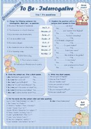 Grammar Time Series  To Be Set (3) Interrogative (1/2)   Yes / No questions