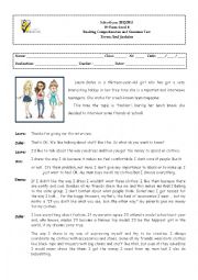 English Worksheet: 8th formers test for students with special needs