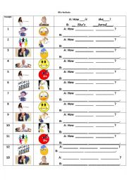 English Worksheet: Feelings - How are you?