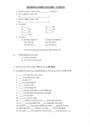 English Worksheet: Do Does x Verb to Be