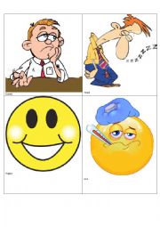 English Worksheet: Feelings - Large Color Flashcards