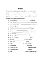 English Worksheet: passives exercise