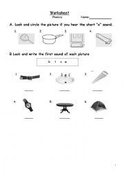 English Worksheet: Phonics review