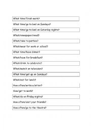 English Worksheet: Questions -Simple Present