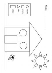 English Worksheet: Painting shapes