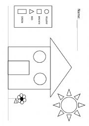 English Worksheet: Painting shapes