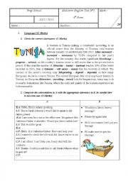 English Worksheet: Test 9th form