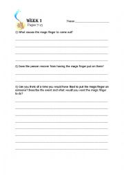 English Worksheet: The Magic Finger 1b