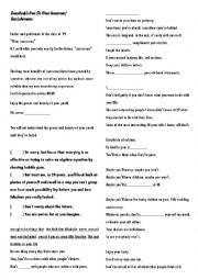 English Worksheet: Everybodys Free (To Wear Sunscreen)