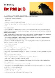 English Worksheet: The Veldt, by Ray Bradbury  (Pt 2/2)