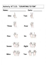 English Worksheet: COUNTING TO TEN