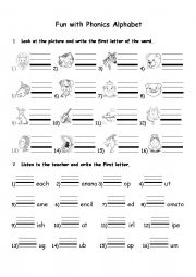 English Worksheet: Fun with Phonics Alphabet