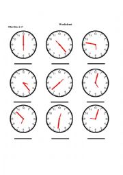 English Worksheet: What time is it?