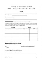 English Worksheet: Computer Input & Output Devices