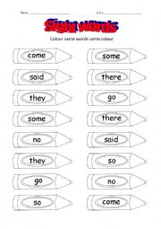 English Worksheet: sigt words 4