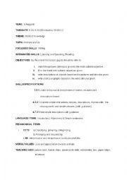 English Worksheet: lesson plan