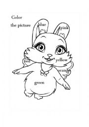 English Worksheet: color the picture