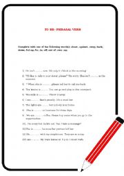 English Worksheet: PHRASAL VERB WITH TO BE