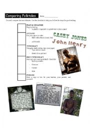 Comparing Folktales Writing Project: John Henry and Casey Jones