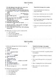 English Worksheet: TEST PAPER uncountable nouns and the passive voice