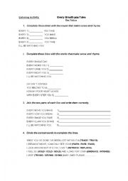 English Worksheet: Every Breath You Take