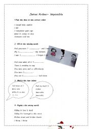 English Worksheet: Impossible James Arthur 